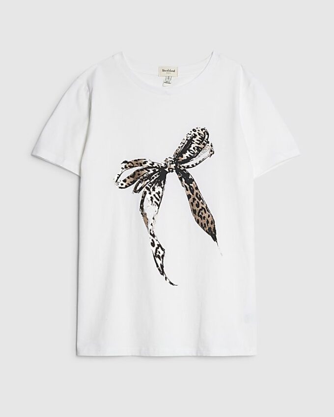 Vit Sketchy Foil Leopard Bow T-shirt