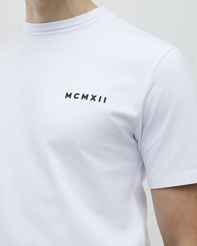 Vit slim fit MCMXII T-shirt