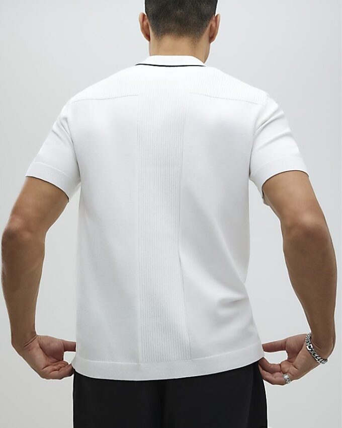 Vit slim fit-polotröja Vit slim fit-polotröja