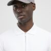 Vit slim fit-polotröja med struktur