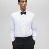 Vit slim fit-skjorta i piké Vit slim fit-skjorta i piké