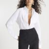 Vit slim fit-skjorta med långa ärmar
