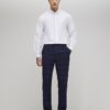 Vit slim fit-skjorta med rutig kant