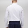 Vit slim fit-skjorta med rutig kant