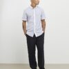 Vit slim fit-skjorta med rutmönster