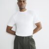 Vit slim fit-T-shirt med korta ärmar Vit slim fit-T-shirt med korta ärmar