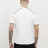 Vit slim fit-T-shirt med piping