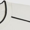 Vit slim fit-T-shirt med piping