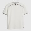 Vit slim fit-T-shirt med piping