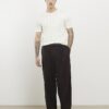 Vit slim fit-T-shirt med ribbade kanter
