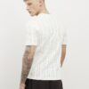 Vit slim fit-T-shirt med ribbade kanter