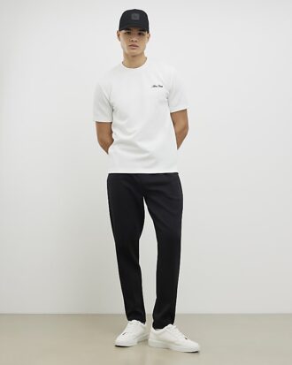 Vit slim fit-T-shirt med struktur från Ame Saint