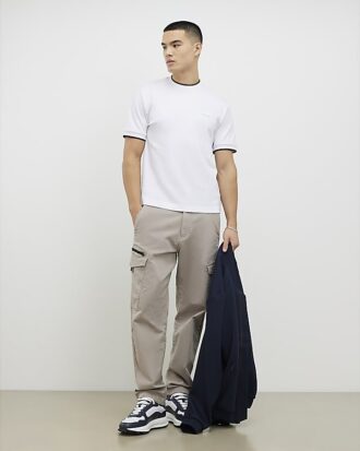 Vit slim fit-tröja med MCMXII-märke