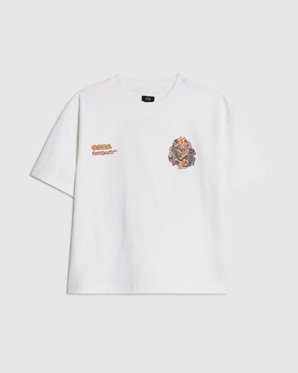 Vit T-shirt för pojkar med japansk drake
