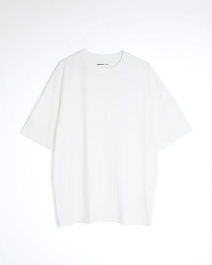 Vit T-shirt i oversized-modell