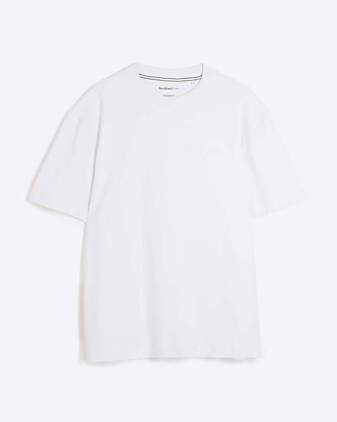 Vit T-shirt med broderi och normal passform Vit T-shirt med broderi och normal passform
