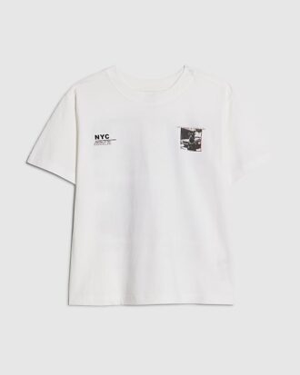 Vit T-shirt med hundmotiv för pojkar Vit T-shirt med hundmotiv för pojkar