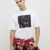 Vit T-shirt med hundtryck