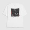 Vit T-shirt med hundtryck