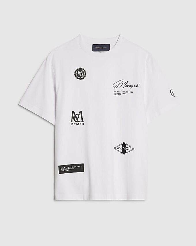Vit T-shirt med normal passform och MCMXII-märken
