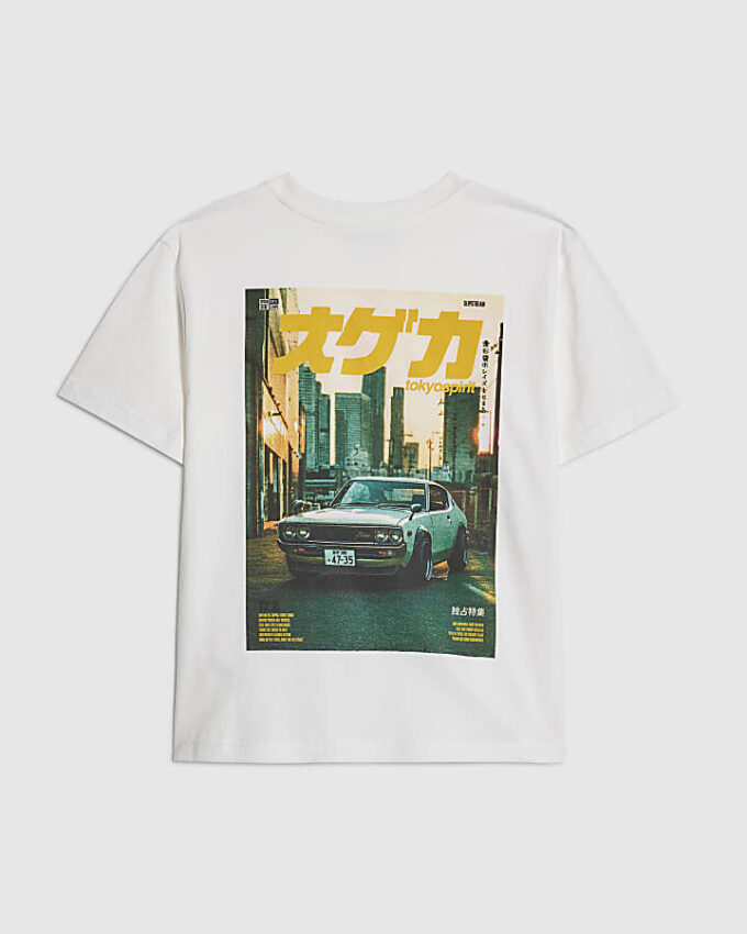 Vit Tokyo Car T-shirt för pojkar