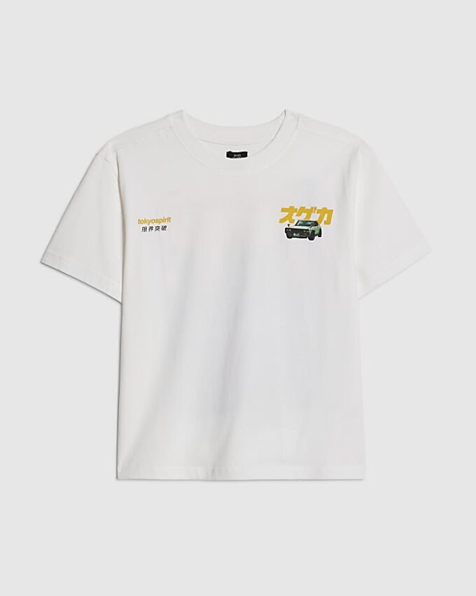 Vit Tokyo Car T-shirt för pojkar
