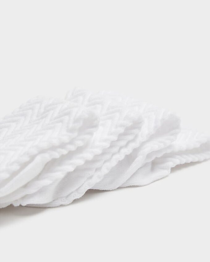 Vit zigzagstrumpor multipack