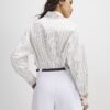 Vita flätade shorts med bälte
