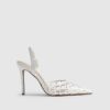 Vita perspex-klackar med slingback