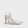 Vita perspex-klackar med slingback