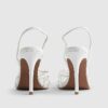Vita perspex-klackar med slingback