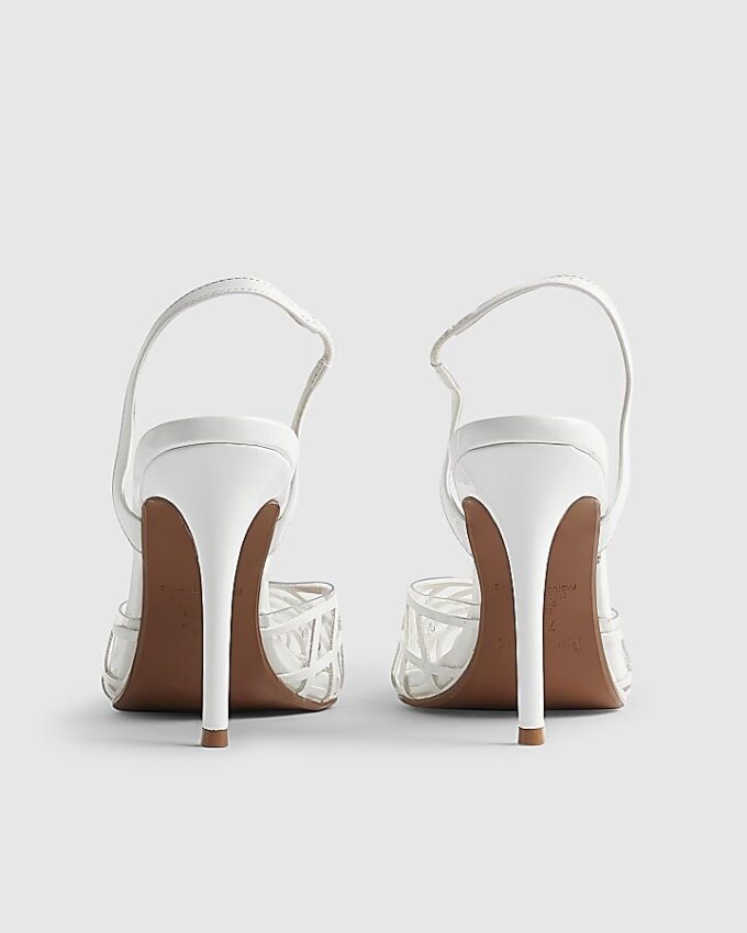 Vita perspex-klackar med slingback