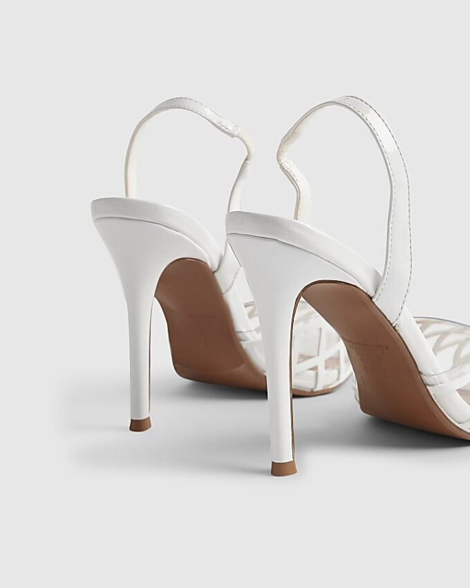 Vita perspex-klackar med slingback