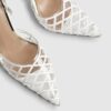 Vita perspex-klackar med slingback