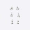 Vita örhängen med strass, 3-pack