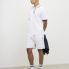 Vita slim fit-shorts med texturerade kanter