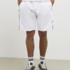 Vita slim fit-shorts med texturerade kanter