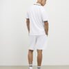Vita slim fit-shorts med texturerade kanter