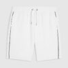 Vita slim fit-shorts med texturerade kanter
